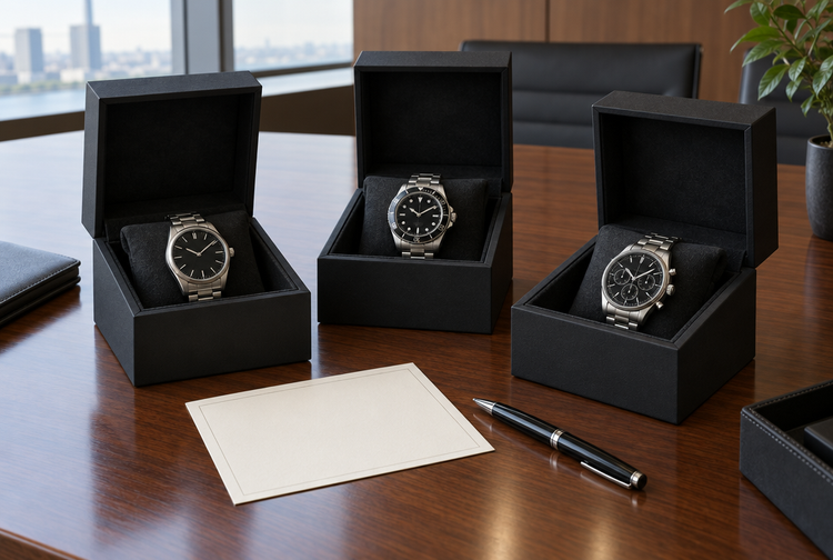 Editorial illustration: Corporate watch gifts